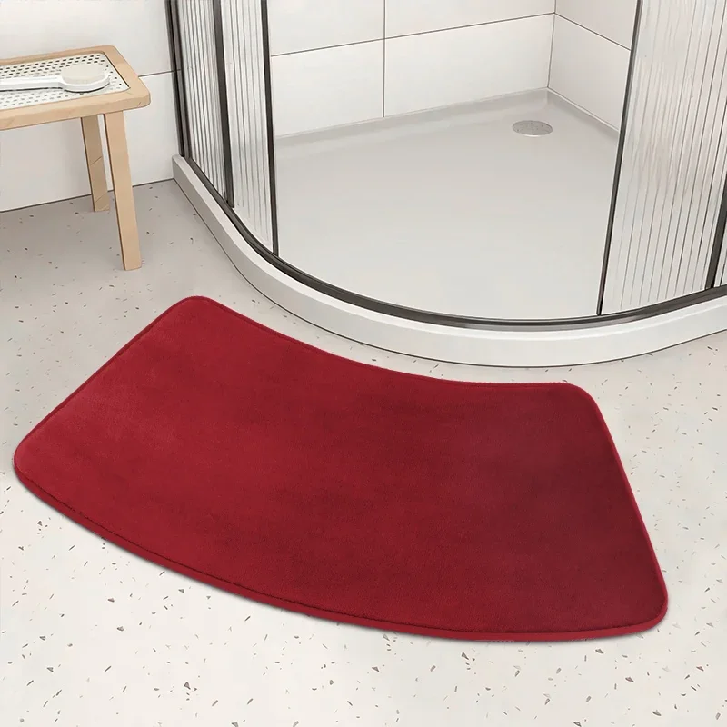 Curved Bathroom Mat Non-slip Shower Rug Toilet Curved Bath Mat Bath Tub Floor Foot Pads Laundry Room Tub Mat Коврик Для Ванной: WHITE / 400MMx600MM