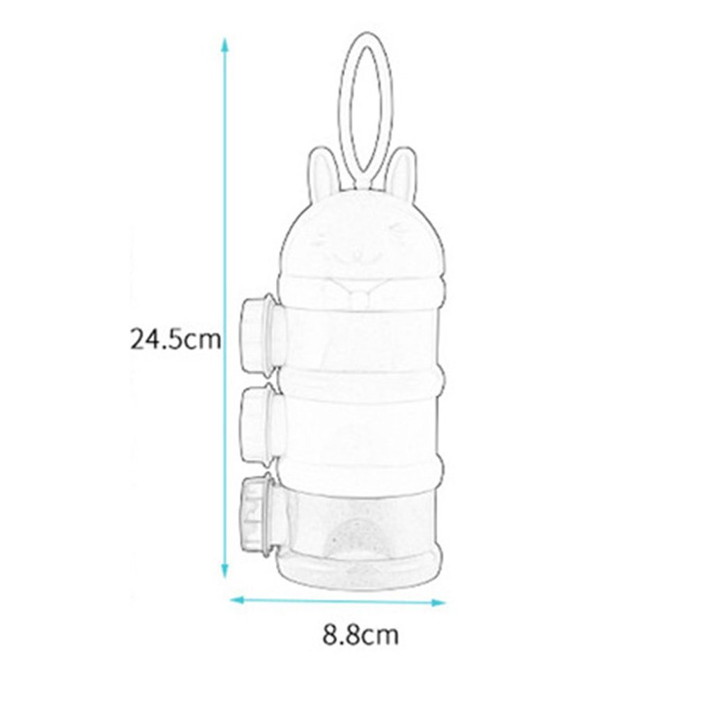 3 Layer Portable Baby Food Storage Box Essential Cereal Cartoon Milk Powder Boxes Kids Milk Container