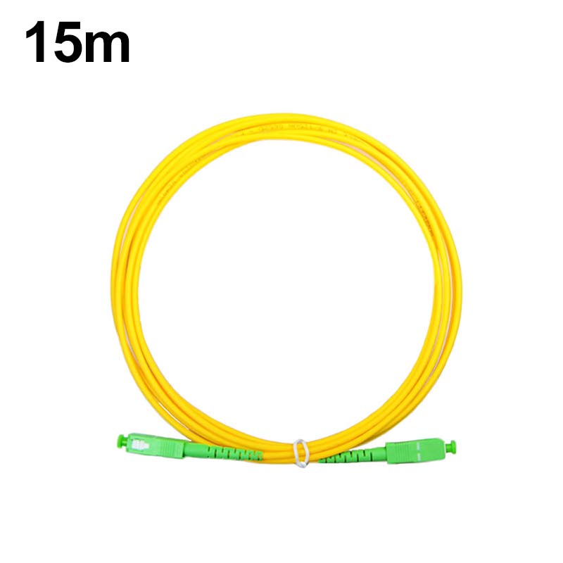 10pcs/bag Sc Apc 3m Simplex Mode Fiber Optic Patch Cord Cable Sc Apc 2.0mm Or 3.0mm Ftth Fiber Optic Jumper Cable: yellow 15m