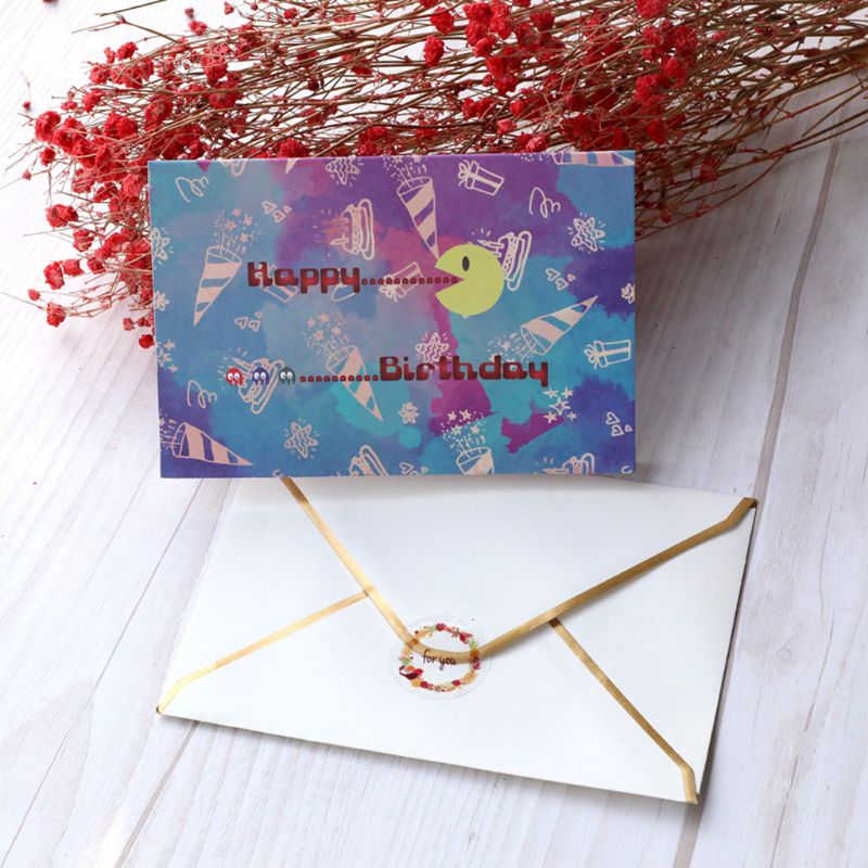 6PCS Thank You Paper Cards Note Envelopes Greeting Wedding Party Reception Crafts QX2E