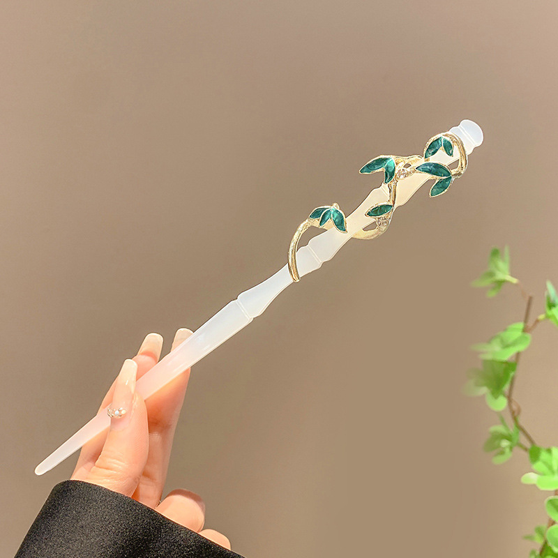 Pinza para el pelo para mujer, estilo chino, borla Retro, perla, diamantes de imitación, horquilla para boda, accesorios para el cabello, horquillas de Metal, joyería: plum