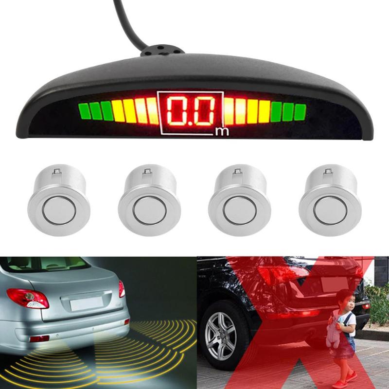 Nuttige 4 sensoren auto parkeersensor auto achteruitrij-radiolocator bewakingssysteem hulp alarm led detector display