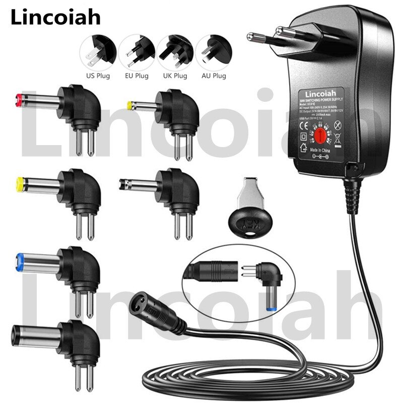 3V 4.5V 5V 6V 7.5V 9V 12V 2A 2.5A Ac/Dc Adapter verstelbare Voeding Universele Adapter Oplader Voor Cctv Surveillance Camera