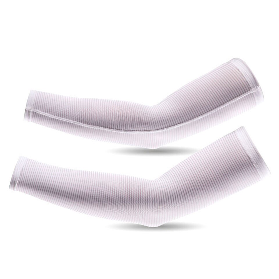 Manchettes de Protection solaire pour hommes et femmes, 2 pièces, manchette respirante à séchage rapide, chauffe-bras pour cyclisme, vélo, Golf, sport: White
