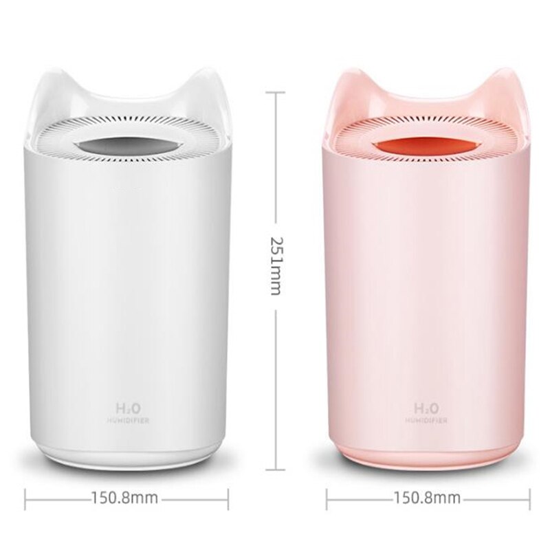 Home Air Humidifier Double Nozzle Cool Mist Aroma Diffuser With Coloful LED Light Heavy Fog Ultrasonic USB Humidificador