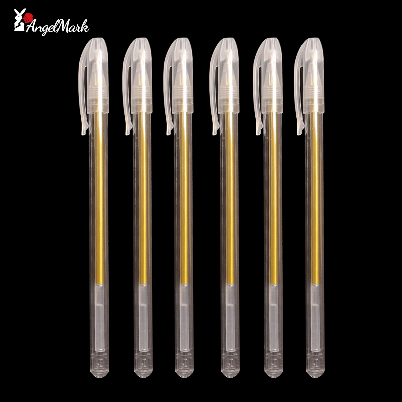 Stylo à encre Gel blanc classique, rouleau de gelée, marqueur pour surbrillance artistique, 3/6/12 pièces, blanc brillant, argent, or, peinture artistique, stylos à dessin: Bleu