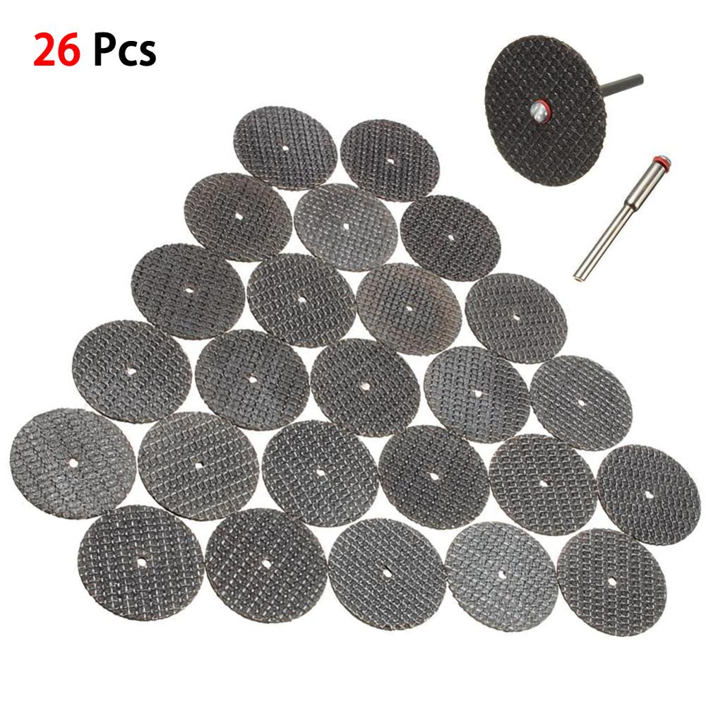 60pcsSet Fine Hard Material CuttingSanding Wheel Cutting Blade Tool Cutting Metal Stone Glass Rivet Cutting Wheel Fiberglass: 26pcs