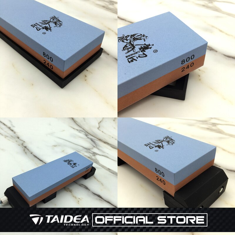 TAIDEA-afilador de piedra , piedra de afilar 240/800 #, guía angular, fijación de diamante, base antideslizante, sistema de afilado de cocina