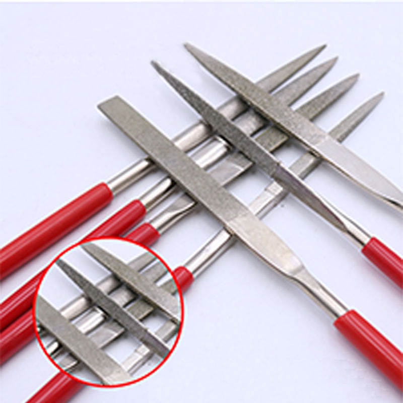 10 pieces of diamond plastic handle shaping file model file stainless steel gem polishing alloy file small metal processing file