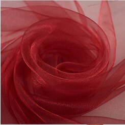 HAOCHU 5 m/partij 150 cm Breed Sheer Crystal Organza Tulle Roll 19 Kleur Shining Stof voor Bruiloft Decoratie Thuis Event Party Decor: wine red