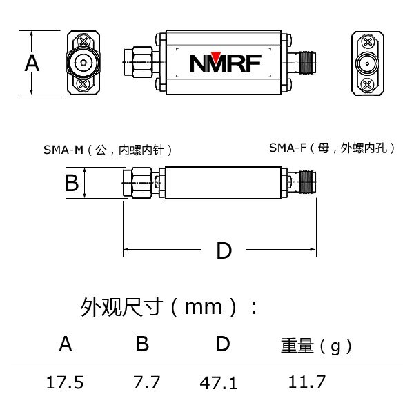 Filtre à bandes 2 M 144MHz | ultra petit volume, interface SMA
