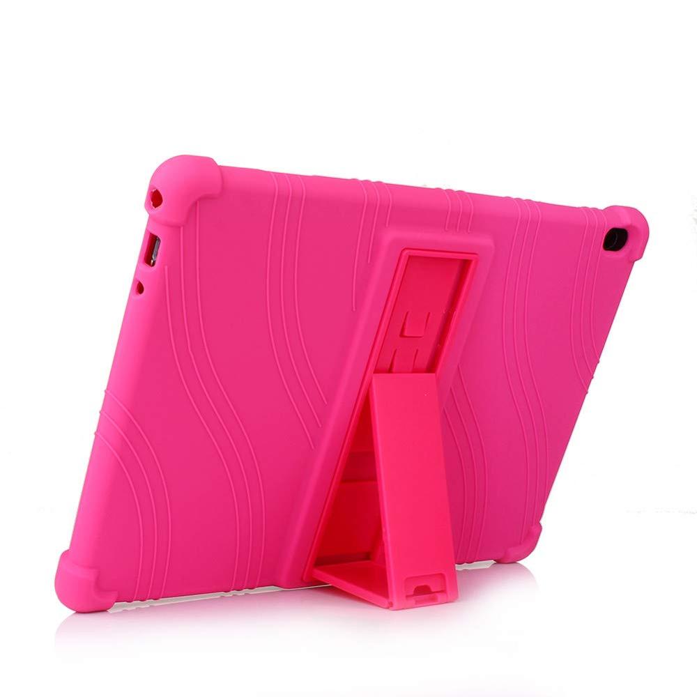 Funda de silicona para Lenovo Tab 4 10 plus Tablet cubierta Funda TB-X704N TB-X704F TB-X704L plegable suave de cuerpo completo proteger soporte Shell: rosered