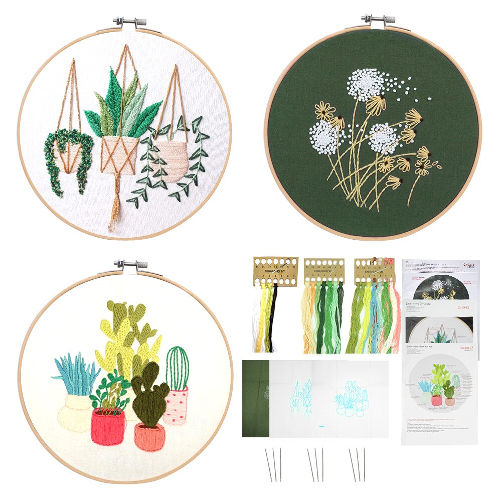 3Pcs/set Embroidery DIY Beginner Material Pack Flowers Patterns Cross Stitch Kits Handmade Cross Stitch Arts Crafts Sewing Decor: Set 4