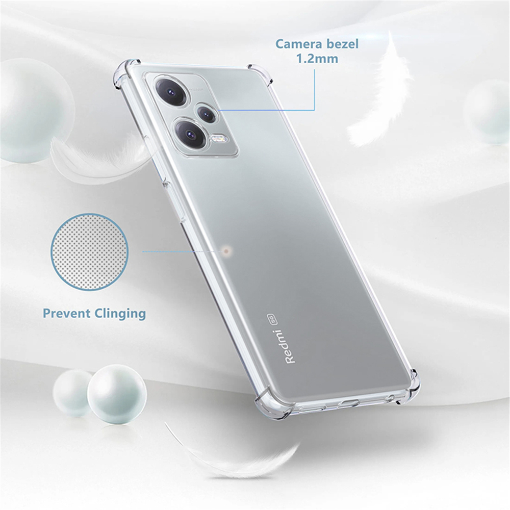 Coque de téléphone antichoc pour Xiaomi Redmi Note 13 Pro 4G 12 Pro Plus 5G, coque arrière transparente en Silicone souple en TPU