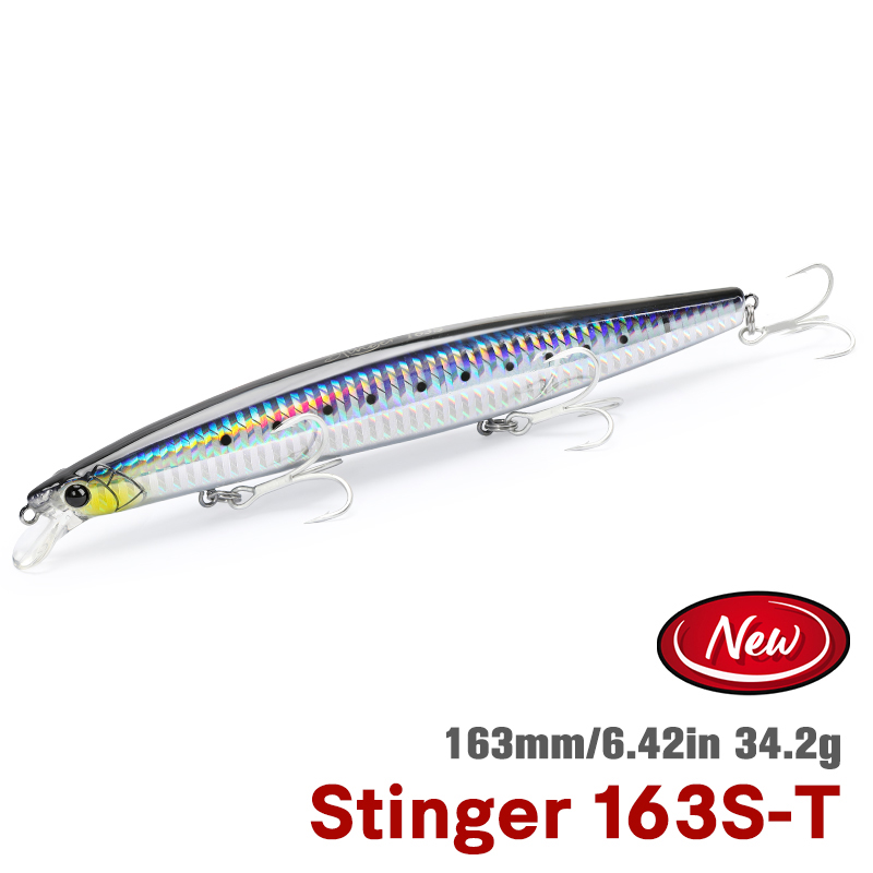 TSURINOYA STINGER 163S Inshore Fishing Sinking Minnow Lure 163mm 34.2g Ocean Beach Fishing Hard Bait For Seabass Flounder Picua: MULTI