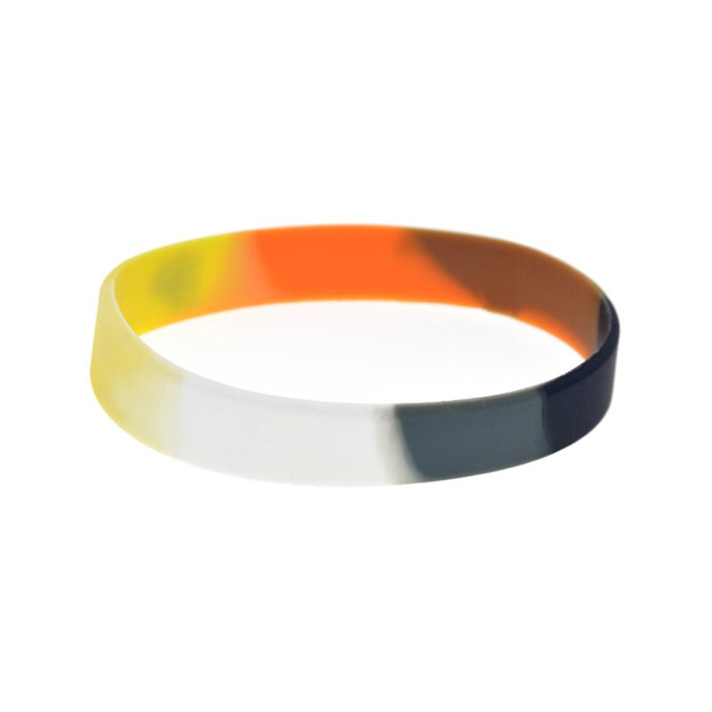 Obh 1Pc Beerpoot Gay Pride Siliconen Rubber Armband Gesegmenteerde Kleur