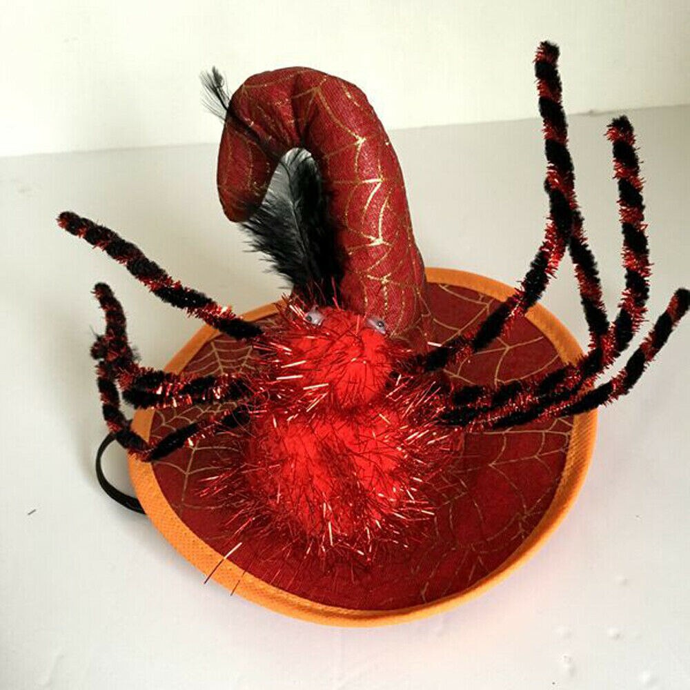 Haustier Halloween Kostümich Spinne Hütte-Hund Katze Hexe Magier Hütte Für Halloween Parteien: rot Spinne