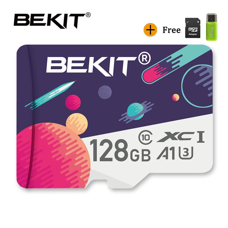 Bekit Micro Sd-kaart 16 Gb 32 Gb 64 Gb 128 Gb 256 Gb Class10 Tf Card A1 UHS-3 80 mb/s Microsd Geheugenkaart Voor Samrtphone En Tafel Pc: SA-128GB