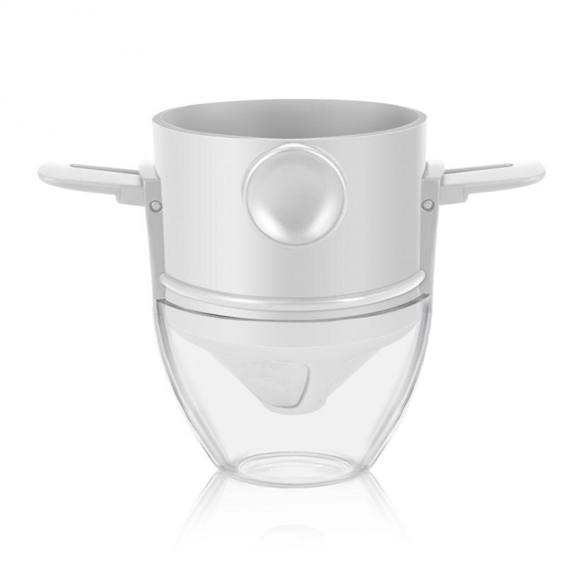 Filtre à café pliable, support Portable Pour le thé et le café, réutilisable, facile à nettoyer, sans papier: White with Holder