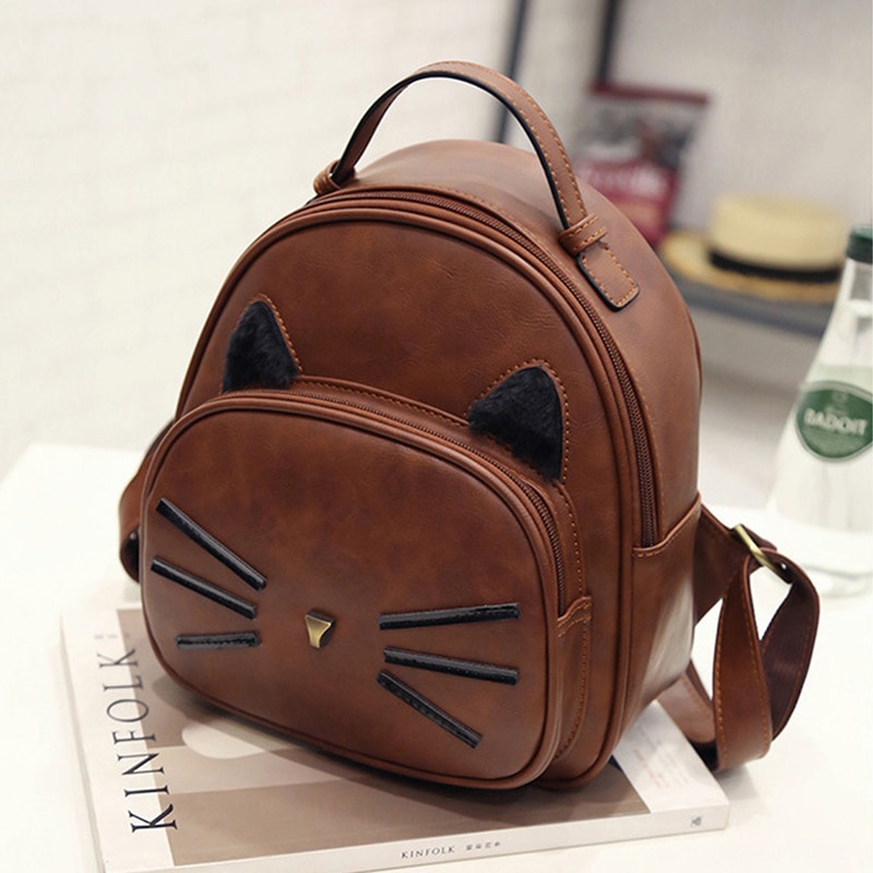 Vrouwen Meisje Rugzak Leuke Kat Baard Reizen Rugzak Rugzak Schooltas 4 Kleur