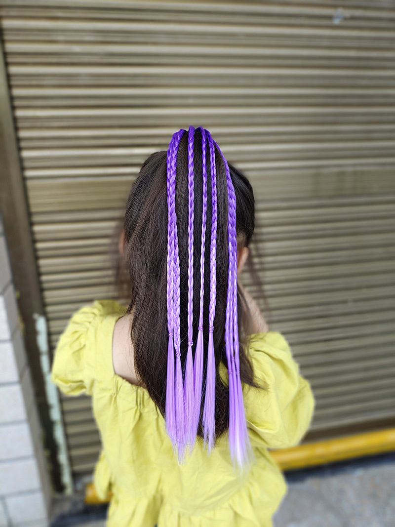 1 PCS Neue Mädchen Bunte Perücken Pferdeschwanz Kinder Haar Zubehör Kopf Band Haar Ornament Stirnbänder Gummibänder Schönheit Haar Bands