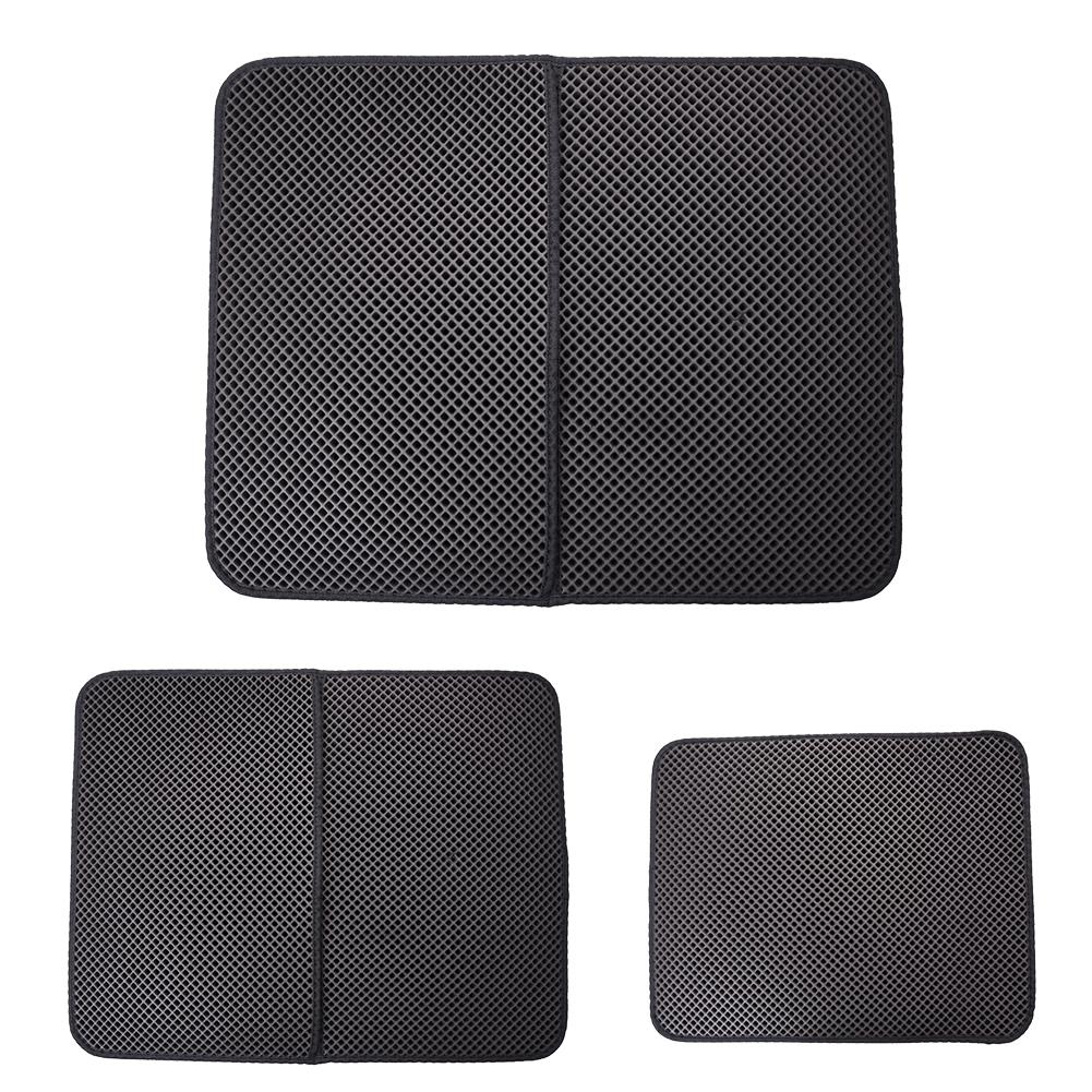Double-Layer Cat Litter Mat Foldable Waterproof Pet Cat Litter Pad Non-slip High Elasticity EVA Sanitary Cat Litter Trapper Mat