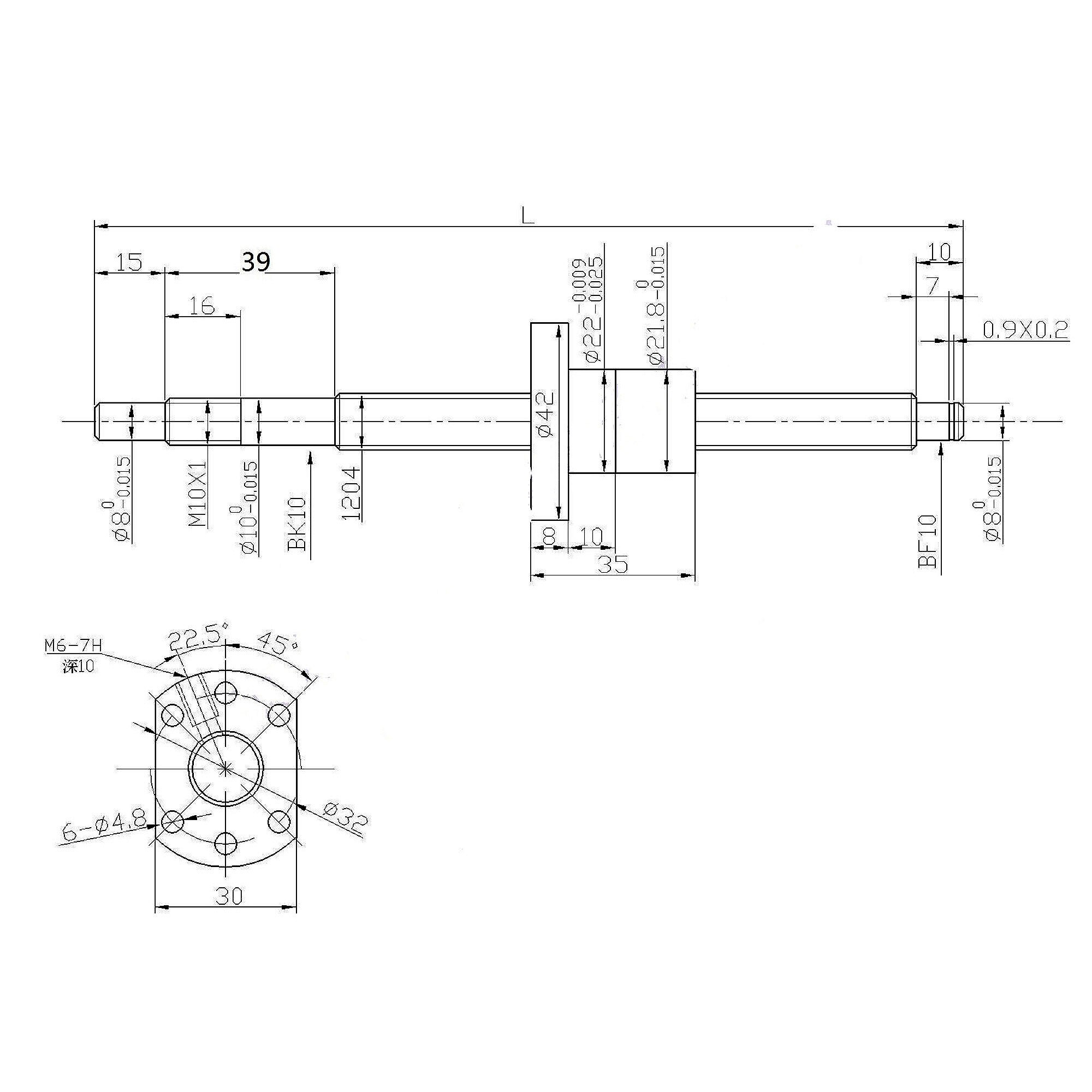 Schnelle SFU1204 Ball Schraube 200-800mm C7 Präzision Rolle Kugelumlaufspindel Mit Einzelnen Ball murmeln BK/BF10 ende bearbeitet CNC Teile
