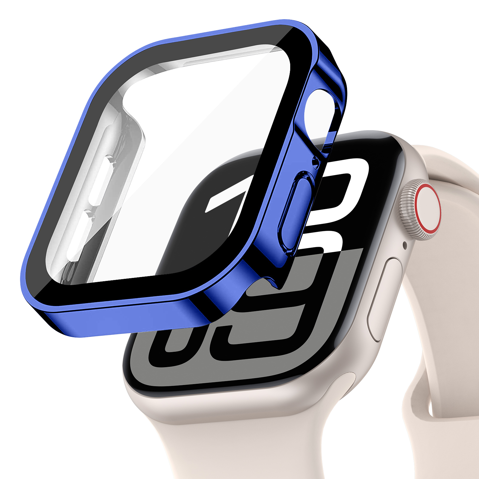 Waterproof Case for Apple Watch 10 46mm 42mm Accessories Straight Edge Screen Protector glass+Cover iWatch series 10 46 mm 42 mm: black / 2 - 3.9 Inches