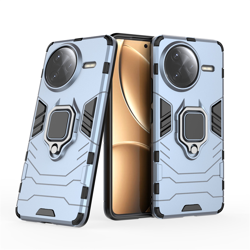 Funda con soporte para Xiaomi Poco F7 Ultra F7 Pro 5G, funda con soporte de anillo, soporte magnético, Fundas Coque: Azul / Para iPhone 16 Pro