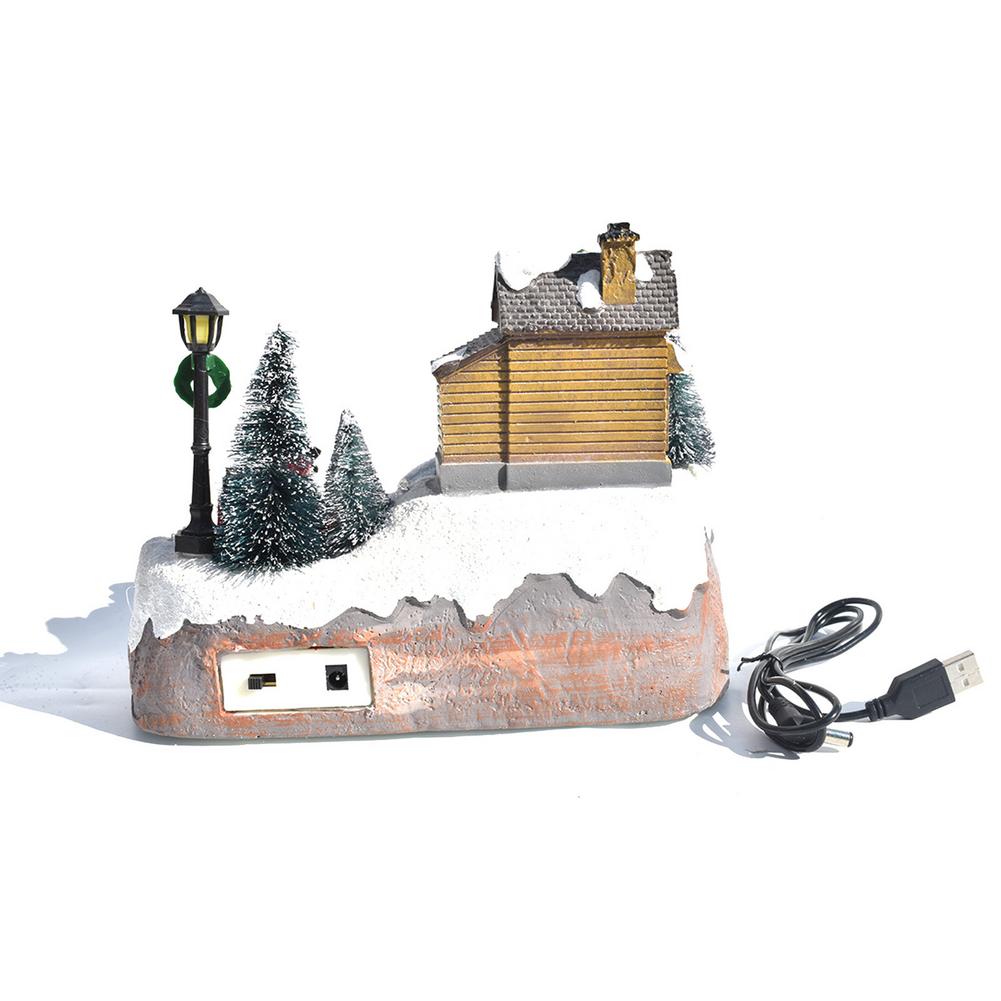 Weihnachten Leuchtende LED Licht Musik Haus exquisit Handwerk Hütte Weihnachten Baum Santa Claus Dekorationen Ornament
