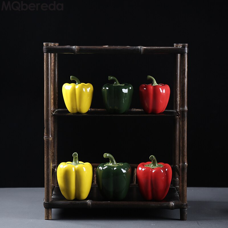 Kreative Keramik Tee Caddie Grün Pfeffer Tee Dosen Mini Tragbare Reise Lagerung Dosen Chinesischen Kung Fu Tee Kasten Keramik Tee Glas