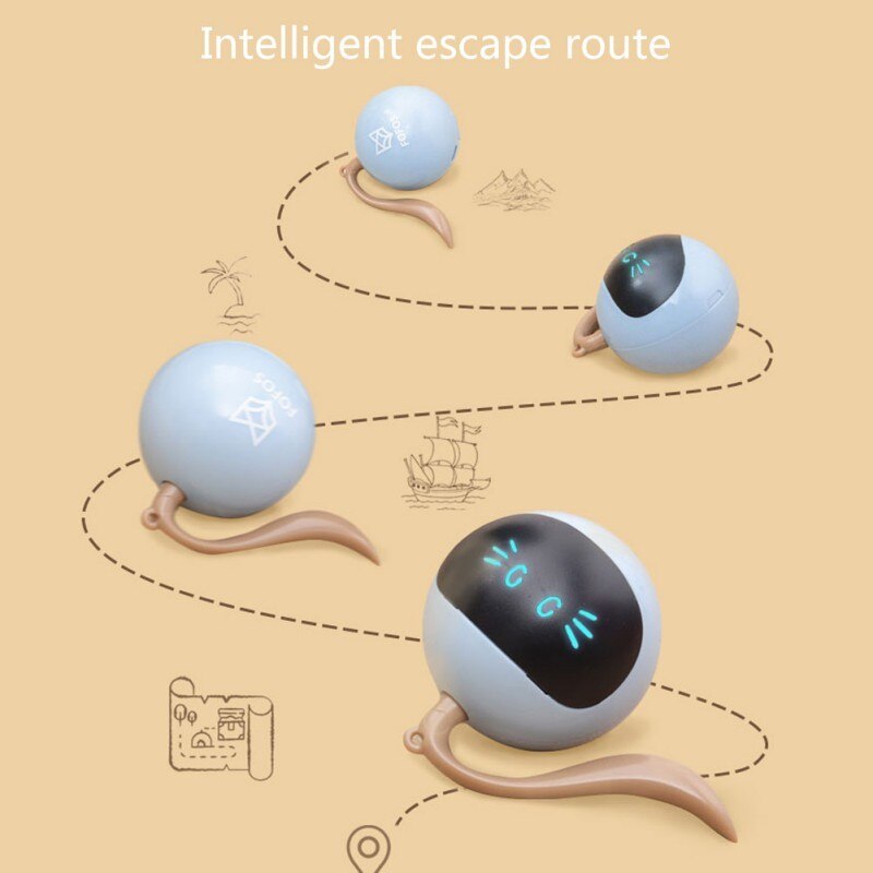 Smart Interactive Cat Toy USB Power Electric Jumping Ball Self Rotating Toys Rolling Jumping Ball For Cats Kitten Kitty 1000mAh