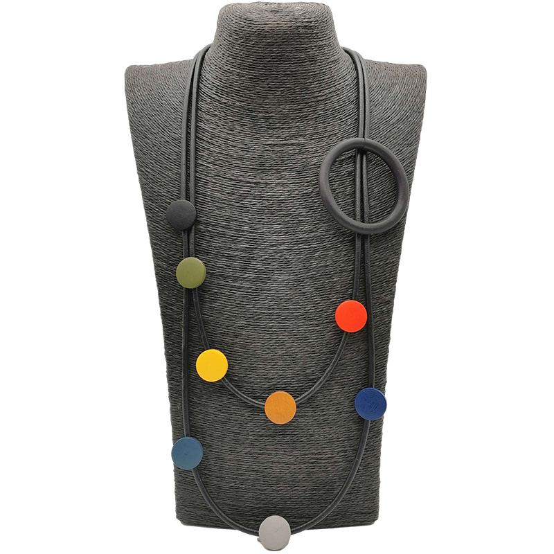 Collana colorata in stile etnico bohéaspetto Moda donna design di lusso Gioielli in gomma Collane con ciondolo Accessori per costumi Gioielli