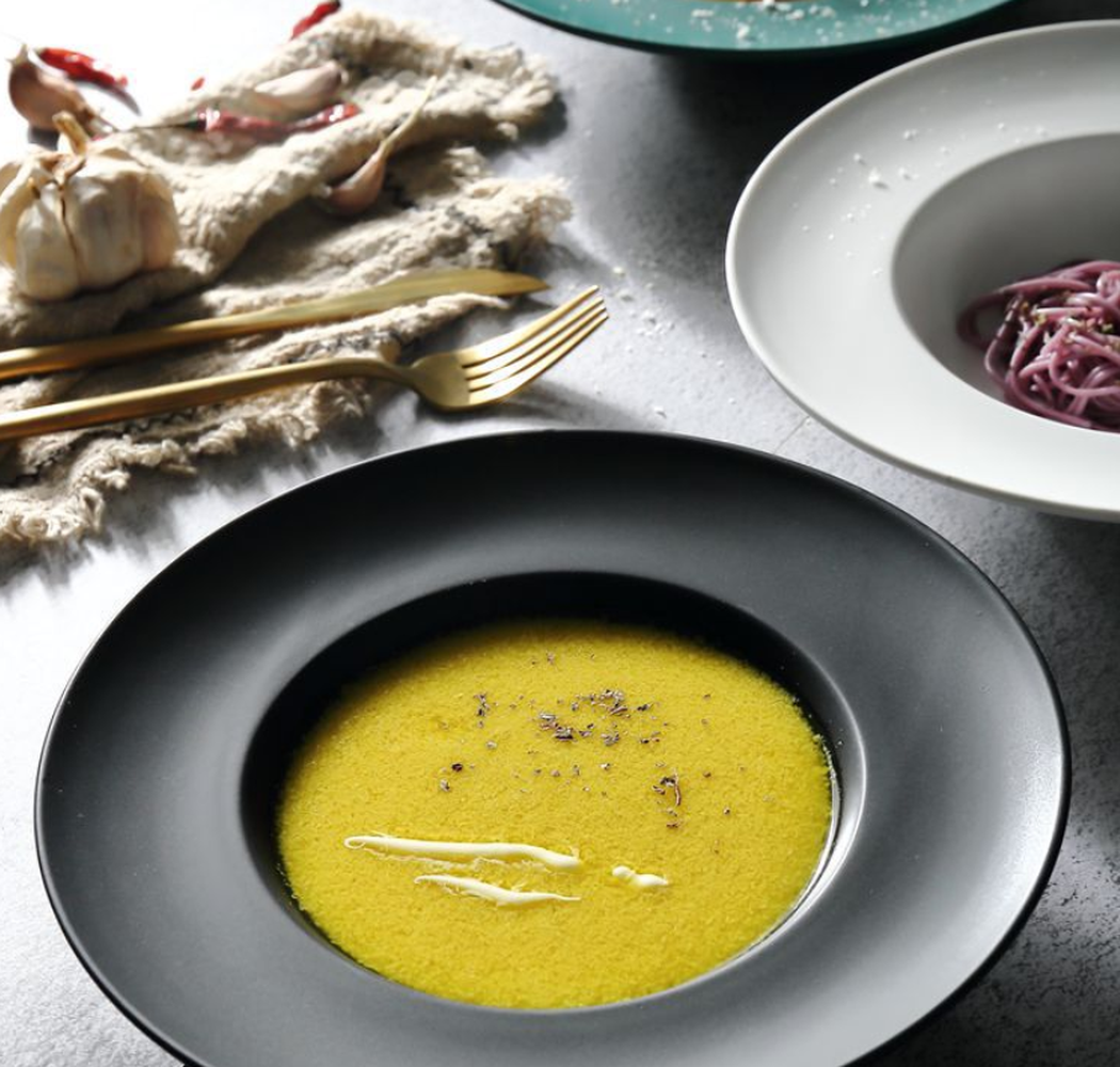 9-- calowe matowe, szkliwione talerze słomkowe, ceramiczny talerz, danie na makaron, danie w stylu zachodnim, talerz na zupę, artykuły restauracyjne robić kuchni