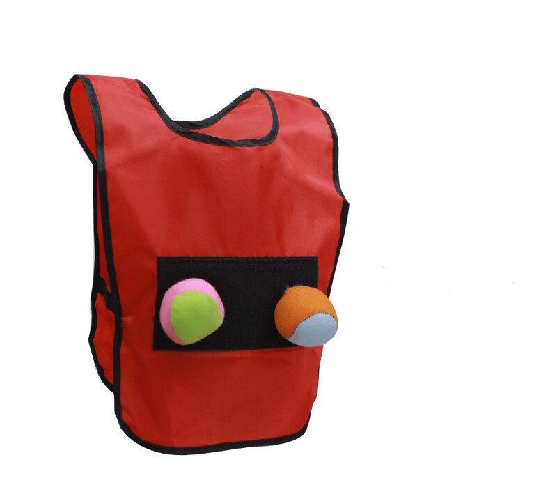 1 squadra Giochi Shirt con 3 Sfera Appiccicosa Giochi All'aperto Per Bambini Genitori Giocattoli di Sport Per I Bambini Dodge Sport con la Palla Giocattolo la cooperazione Gioco: Kids Common Red