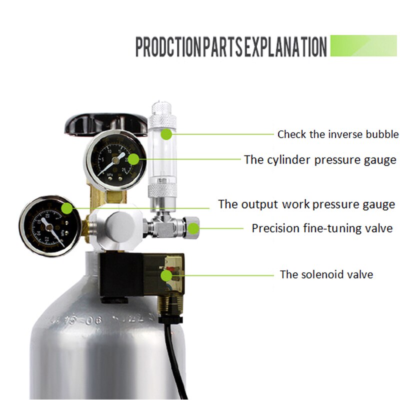 Aquarium Co2 Regulator System With Check Valve Bubble Counter Magnetic Solenoid Guage Carbon Dioxide Meter Pressure Reduce Valve