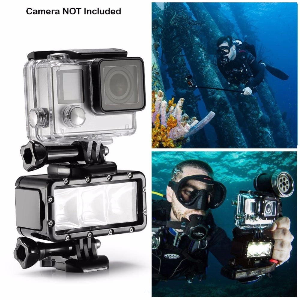Zaklamp Lamp Onderwater Duiken Waterdichte Led Flash Light Voor Gopro Hereo Sjcam SJ4000 Yi Action Camera
