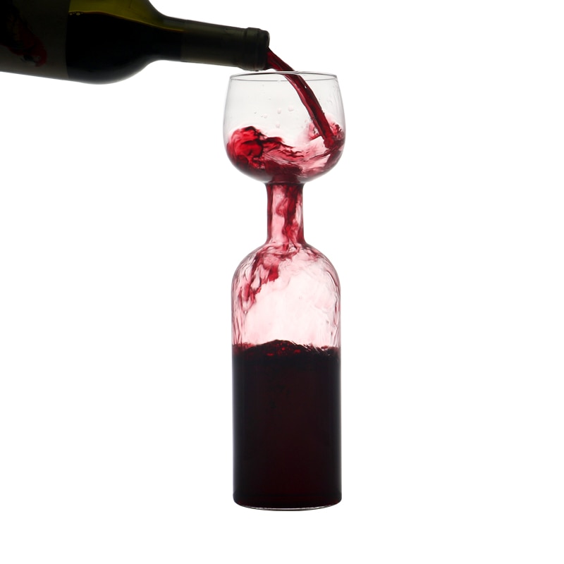 25.5ounce Handmade Blown Wine Glass Bottle Heat Resistant Borsolicate Wine Glass Decanter for 750ml