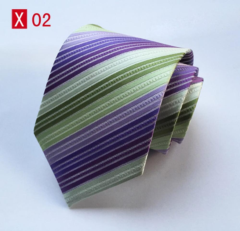 Regenboog Gestreepte Man TieWoven Bloemen Gestreepte Stropdas bruiloft zakelijke banden Pak Stropdas Kleding accessoires voor mannen: X02