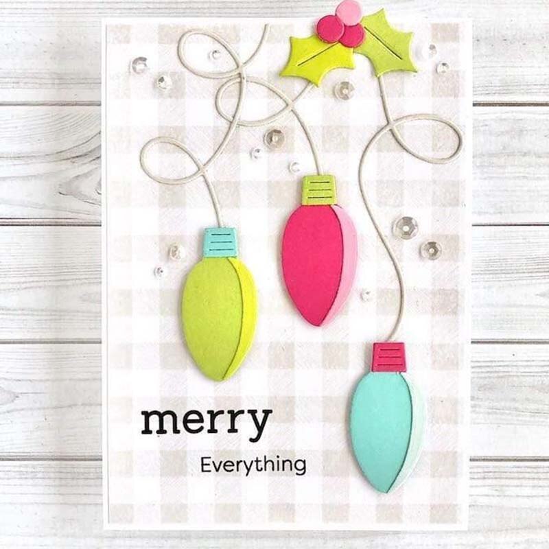 Metal Cutting Dies Christmas neon lights for Scrapbooking Steel Craft Die Cut Embossing Paper Card Album Stencil