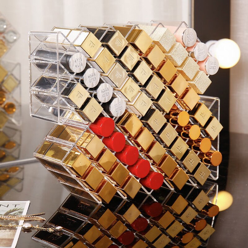 40 Grid Acryl Lippenstift Doos Make Opbergdoos Lippenstift Nagellak Organizer Display Houder Cosmetische Organizer Box