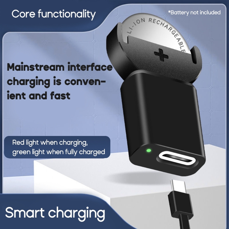 USB Type C Plug Lithium Battery Adapter For LIR2032 LIR2025 LIR1632 ML2032 ML2025 CR2032 Coin Button Cell Battery Fast Charger