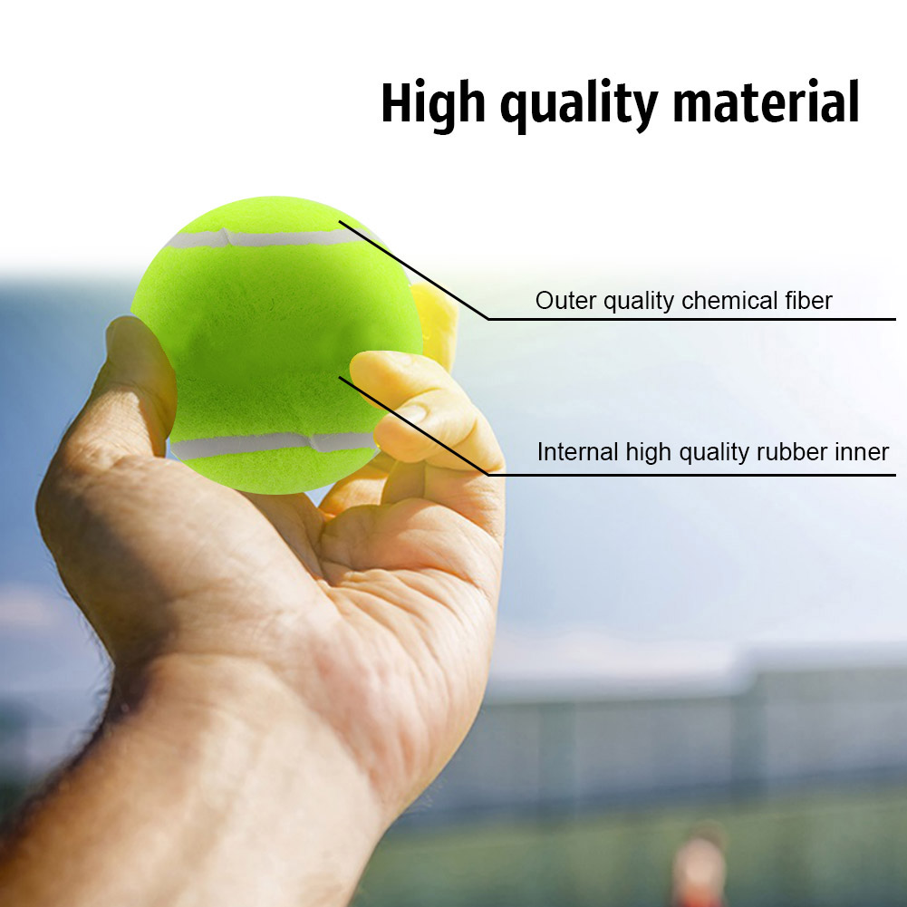 3Pcs Rubber Tennis Ball High Resilience Durable Tennis Practice Ball for School Club Competition Training Exercises
