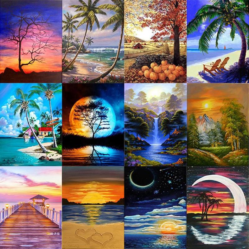 5D DIY Volledige Boor Diamant Schilderij Landschap Kruissteek Mozaïek Craft Kits Diamant Schilderij Tekening voor Thuis en Party Decor