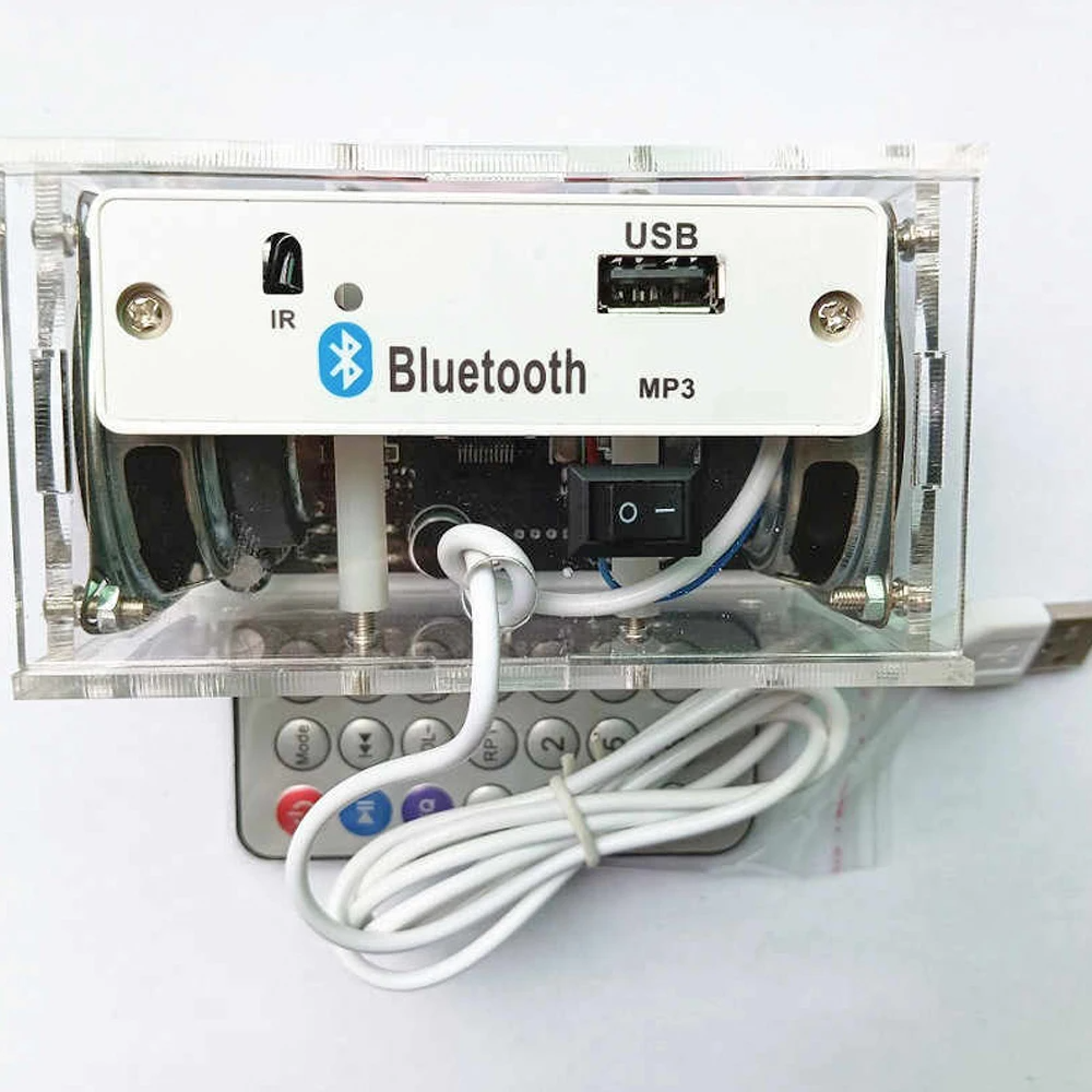 Kit electrónico de Altavoz Bluetooth DIY, Control por voz, proyecto de soldadura ajustable, memoria de apagado de doble canal, reproducción de disco U