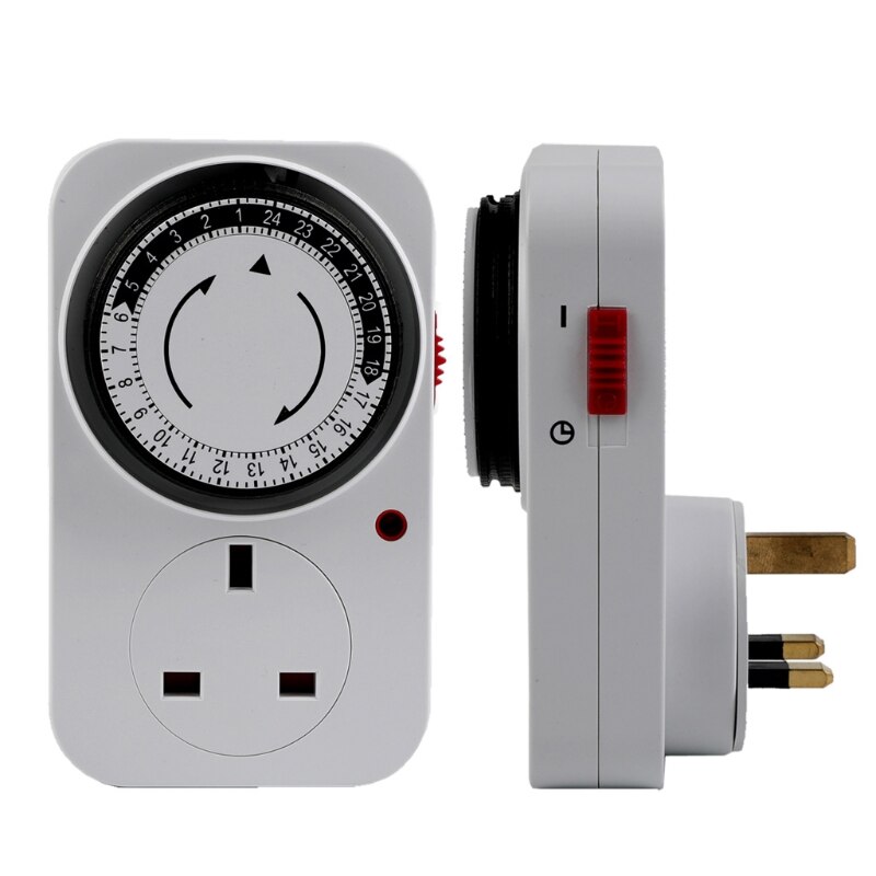 24 Hour Cyclic Timer Switch Kitchen Timer Outlet Loop Universal Timing Socket Mechanical Timer UK EU US Plug: UK