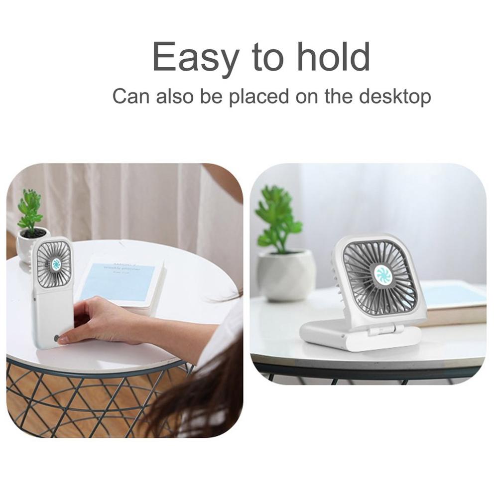 Portable Mini Neck Fan Handheld Foldable Fan With Power Bank For Home Office Speed Adjustable USB Rechargeable Fan Air Cooler
