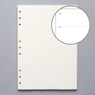 A4 B5 Leaf Notebook Refill Spiral Binder Planner Inner Page Inside Paper Dairy Weekly Monthly Plan To do Line Dot grid 45 sheets: B5 week plan 9 holes