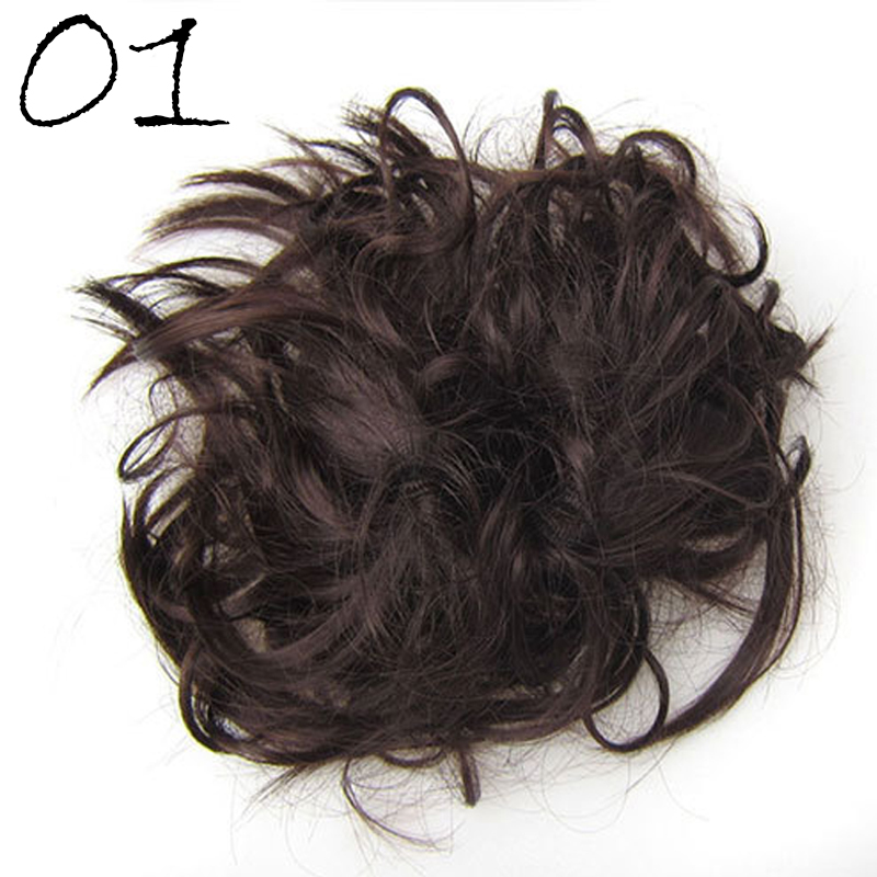 Synthetic Hair Ring Messy Wrap For Hair Extension Donut Curly Rubber Band Languid Women Hair Tail Ponytail Accessory: JFF1