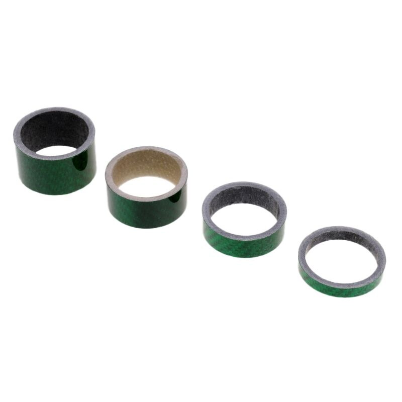 4 st färgglada carbon cykel headset brickor mtb cykel framgaffel skaft distanser 270c: Grön